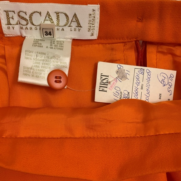 Vintage Escada Orange Wool Skirt with Fringe Detailing - Picture 4 of 5